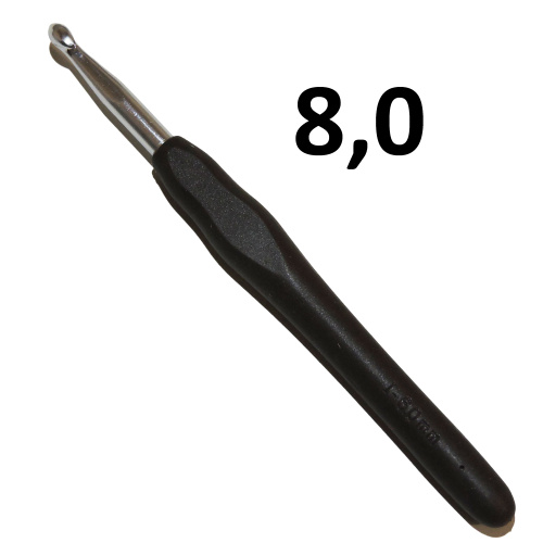 картинка Крючок вязальный, алюминиевый с пластиковой цветной ручкой, 13,5 см от интернет магазина www.vyazunchic.ru
